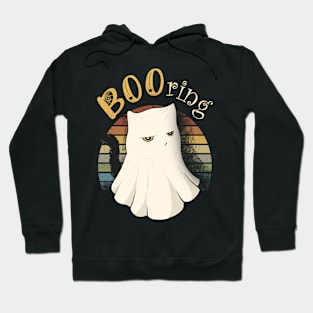 Funny & Cute Black BOOring Ghost Cat Hoodie